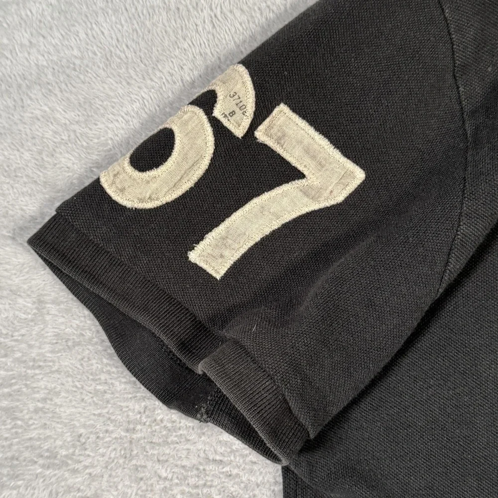 Polo Jeans Company Ralph Lauren‎ Polo Shirt Mens L Black 67 Shield Crest Vintage